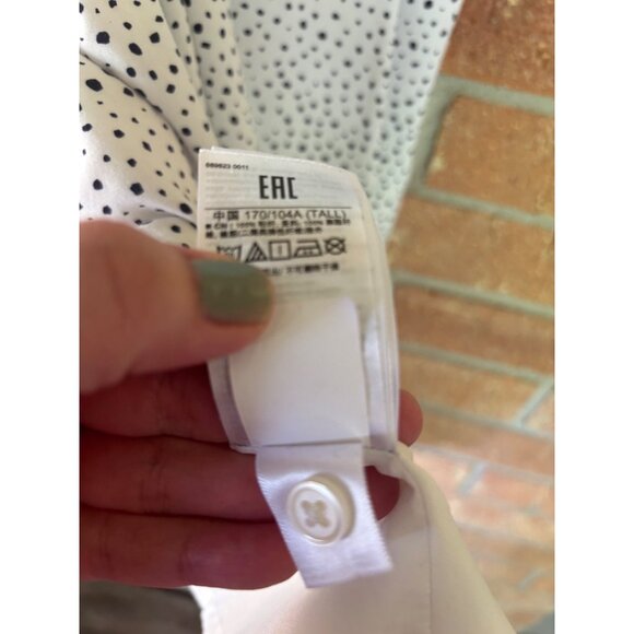 Gap Cami Strappy Polka Dot White Black Summer Dress Button Front Sleeveless - Picture 9 of 12